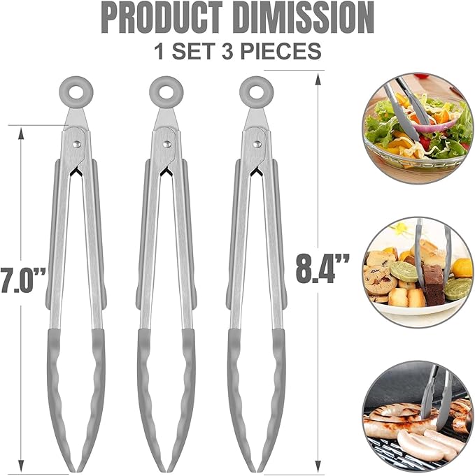 Hotec Mini Silicone Kitchen Tongs - Image 2