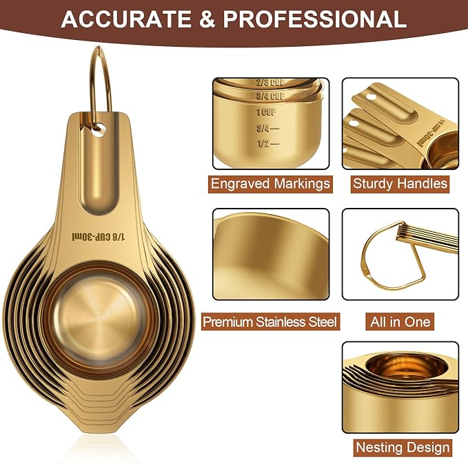 Wildone Copper Plated Measuring Cups & Spoons Set of 21 - Image 2