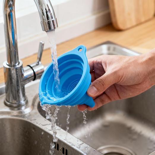 Kitchen Funnels for Filling Bottles, Silicone Small and Large Funnel Set - Image 5