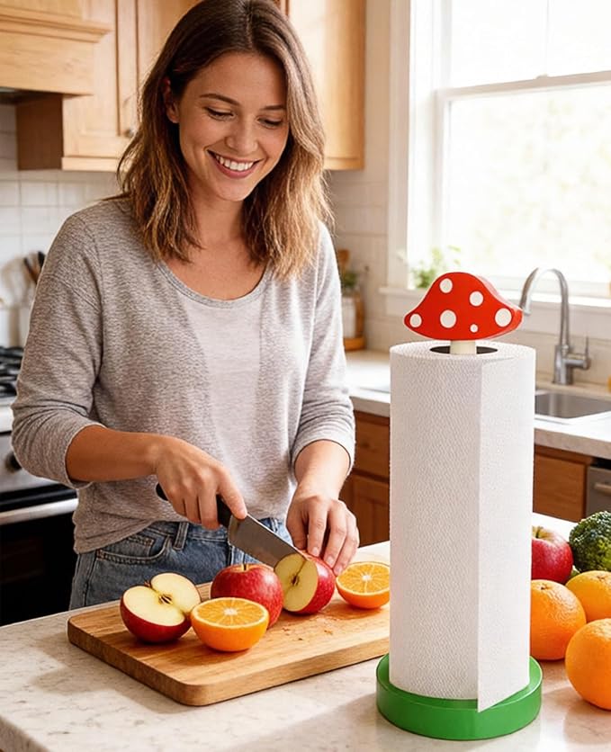 Modern Wooden Paper Towel Holder Stand - Image 2