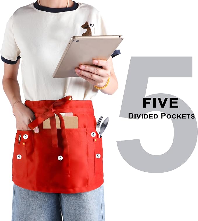 Server Apron with 5 Pockets - Image 5