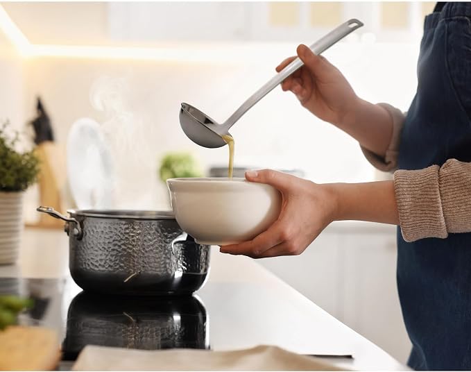 HIC Kitchen Ladle with Long Handle, 18/8 Stainless Steel, 12.5-Inches, 3-Ounce - Image 4