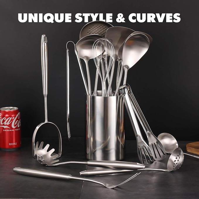 18/10 Stainless Steel Cooking Utensils Set - Image 3