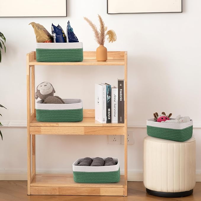 OIAHOMY 4 Pack Storage Baskets for Organizing, Small Bins for Shelves, Cute - Image 6