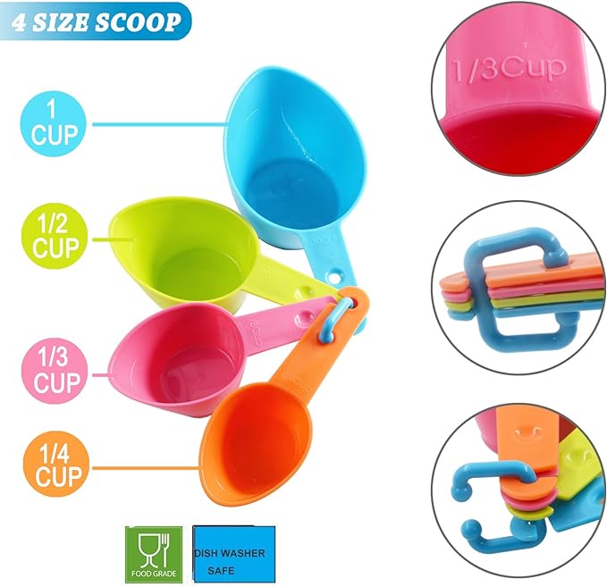HINMAY Pet Food Scoops Plastic Measuring Cups Set - Image 2