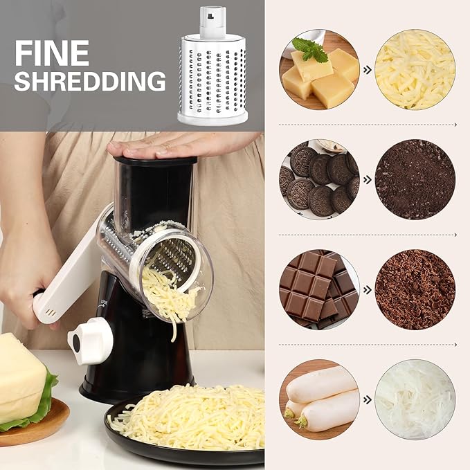 Cambom Rotary Cheese Grater Hand Crank Cheese Shredder - Image 4