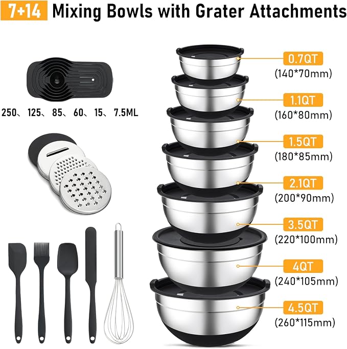 Unokit Mixing Bowls with Lids Set - Image 2