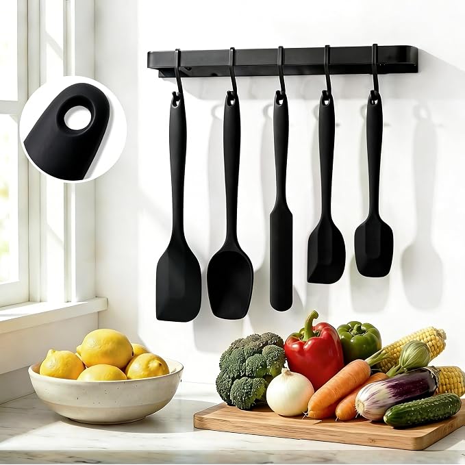 5 Pieces Silicone Spatula Set BPA Free Non Stick Rubber Spatula Heat Resistant - Image 6