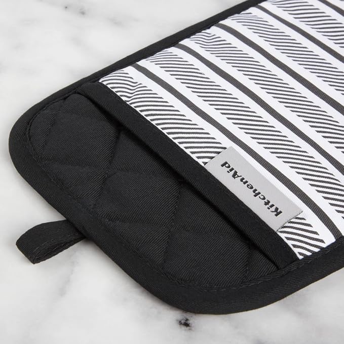 KITCHENAID Albany Pot Holder 2-Pack Set, Matte Black - Image 3