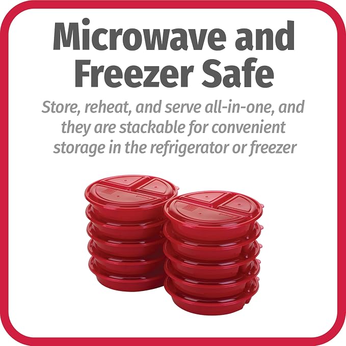 GoodCook Meal Prep Containers Set Microwave & Dishwasher-Safe Round Food - Image 6