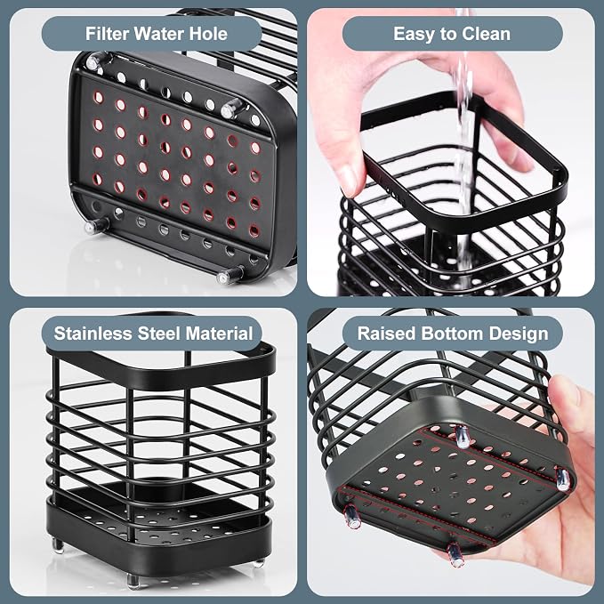 Utensil Holder, Stainless Steel Utensil Drying Rack - Image 4