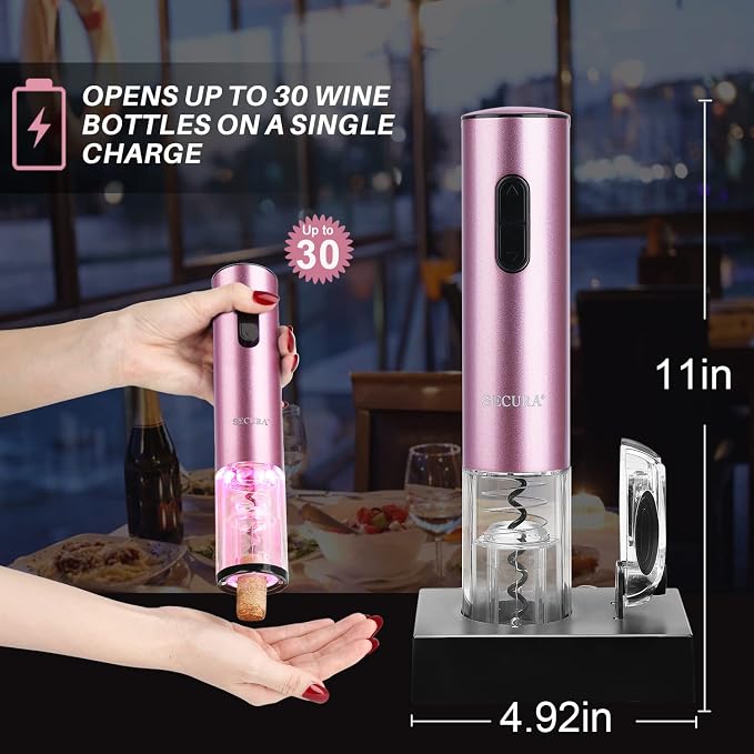 Secura Electric Wine Opener, Automatic Electric Wine Bottle Corkscrew Opener - Image 4