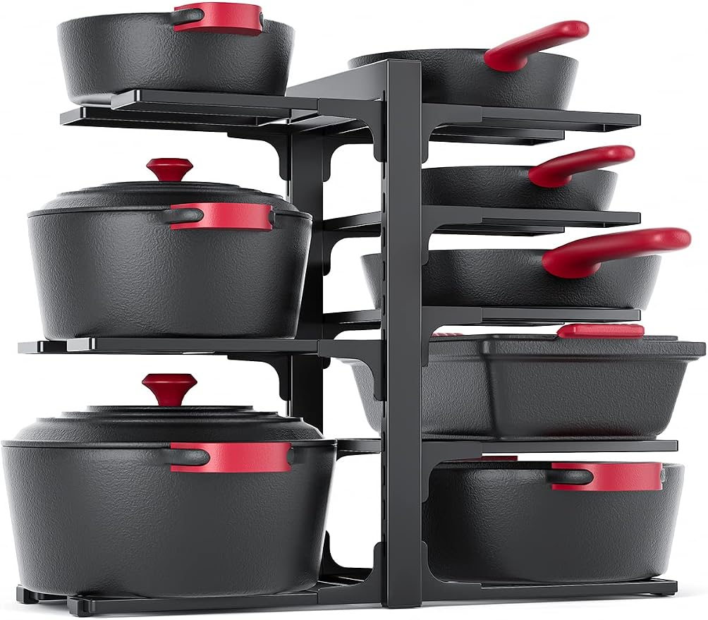 MUDEELA 8-Tier Pots and Pans Organizer under Cabinet, 15.83" Height Heavy Duty by MUDEELA