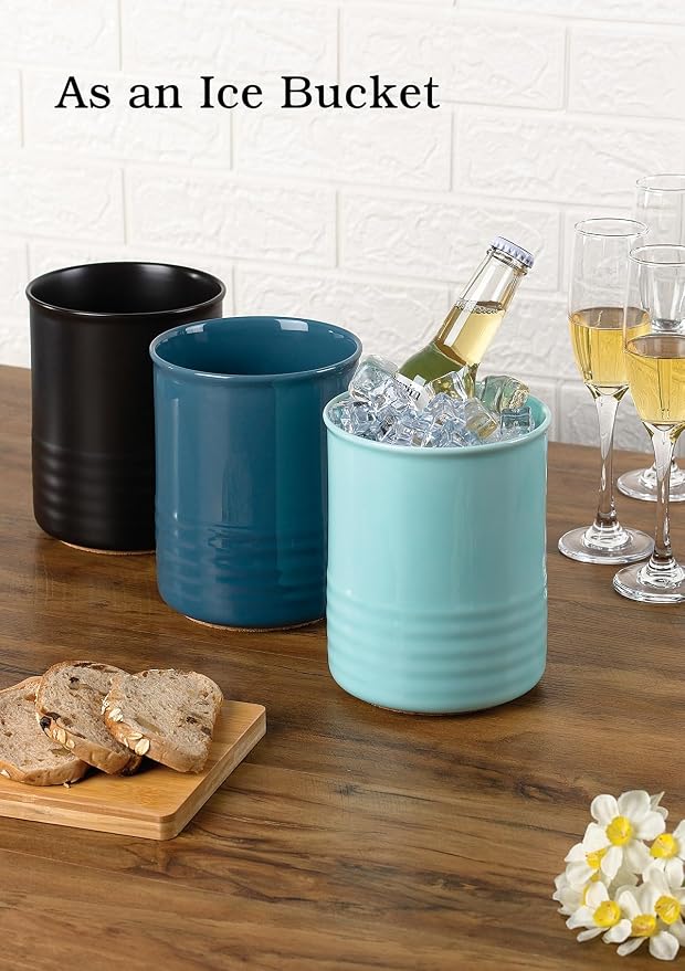 ABRUTY Utensil Holder, 6.7" Ceramic Kitchen Utensil Crock - Image 7