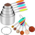 Accmor Stainless Steel Measuring Cups and Spoons Set, 11 Piece Metal Stackable by Accmor
