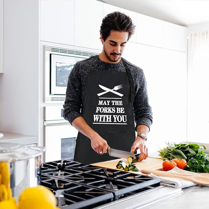 Rosoz Funny BBQ Black Chef Aprons - Image 6