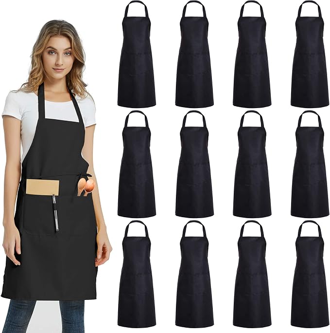 DUSKCOVE 12 Pack Plain Bib Aprons by DUSKCOVE