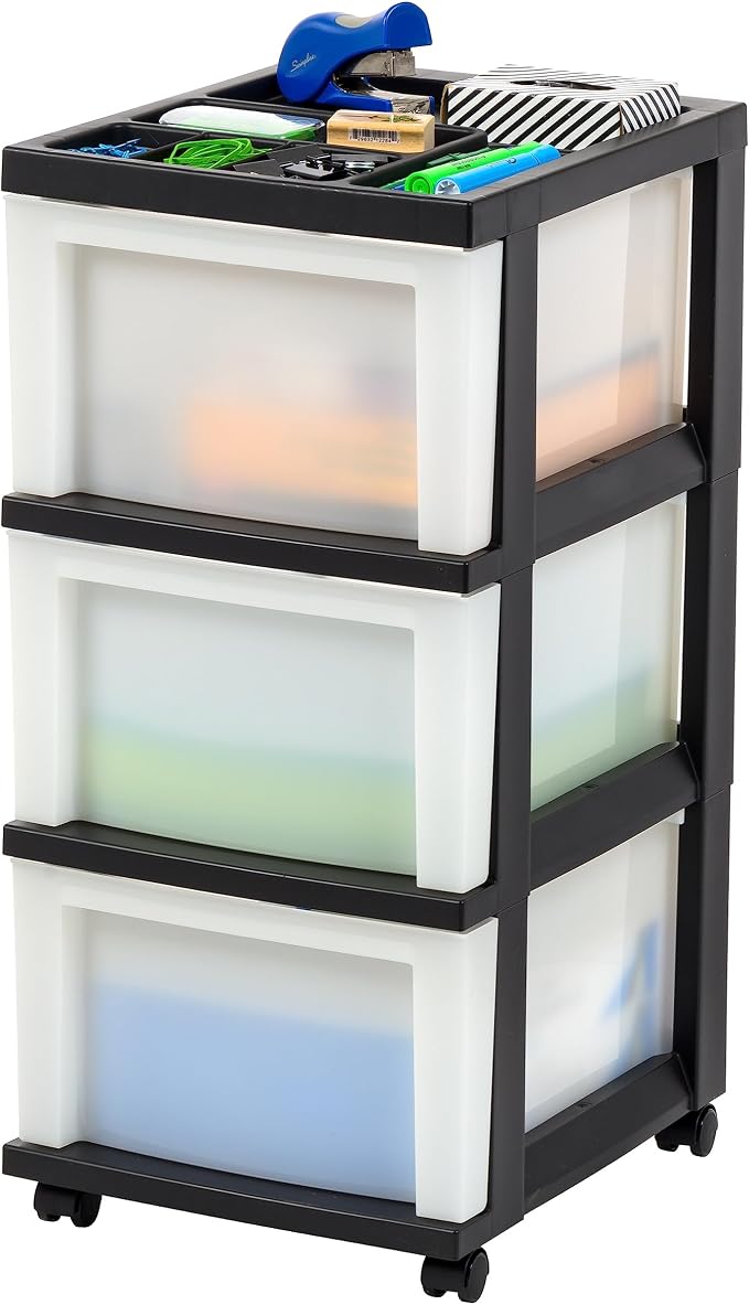 IRIS USA Plastic Drawer Storage Organizer Rolling Cart, - Image 8