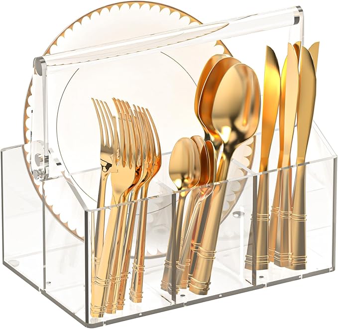 Acrylic Utensil Caddy.Silverware Organizer & Utensil Holder-Heavy-Duty by Unknown