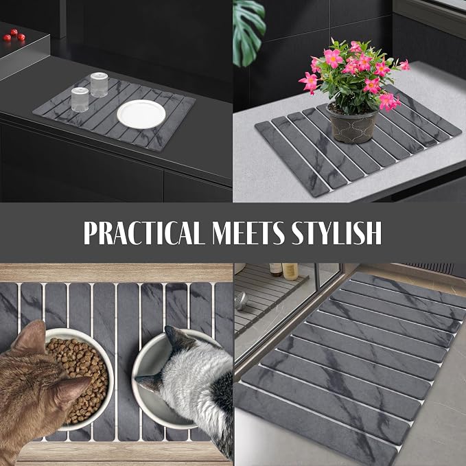 Large Stone Dish Drying Mats for Kitchen Counter, Drying Collapsible Dish - Image 7