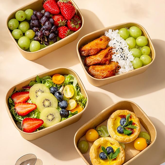 DI QIU REN 50-Pack 25oz Paper Bowls, Disposable Food Containers - Image 8