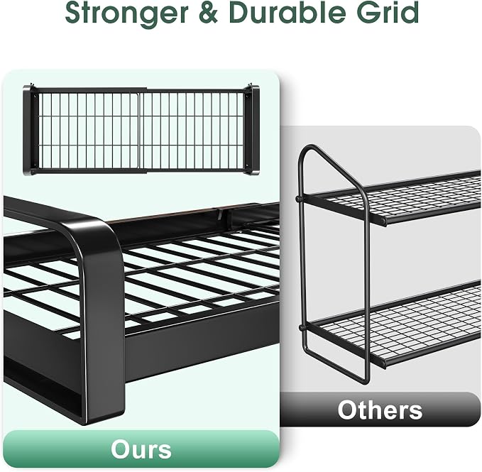 19"- 30" Expandable Hanging Pot Rack, 2 Tier Heavy Duty Wall Mounted Pots and - Image 4