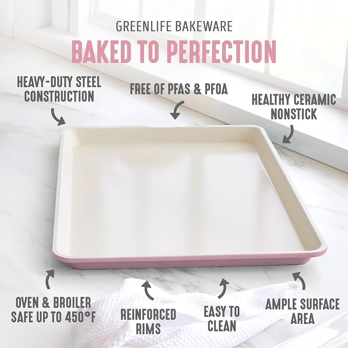 GreenLife Bakeware 18” x 13” Half Cookie Sheet Baking Pan, Non-Toxic PFAS-Free - Image 3