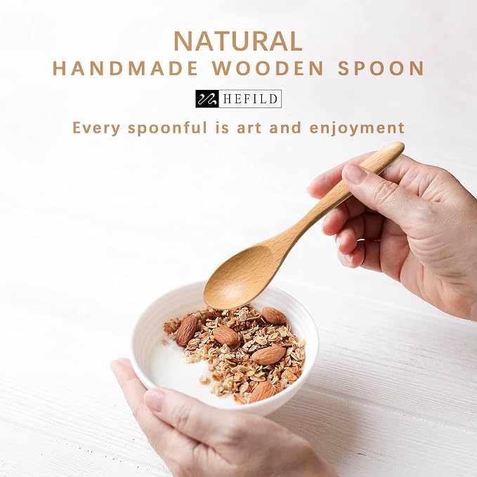 4 PCS Small Wooden Spoons, 5.8 Inch Honey Spoons - Image 4