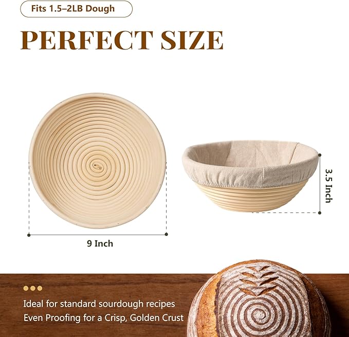 2 Pack Banneton Bread Proofing Baskets - Image 5