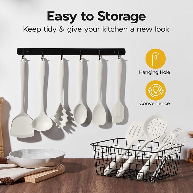Onader Kitchen Cooking Utensils Set of 10, Silicone Utensils Set - Image 6