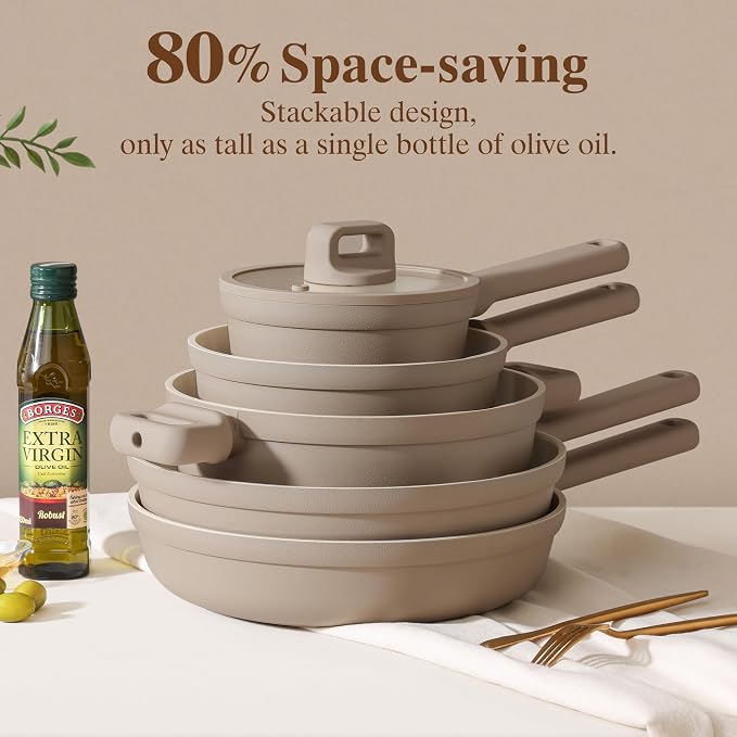 SENSARTE 20Pcs Pots and Pans Set Nonstick, Ceramic Cookware Set Non Stick - Image 9