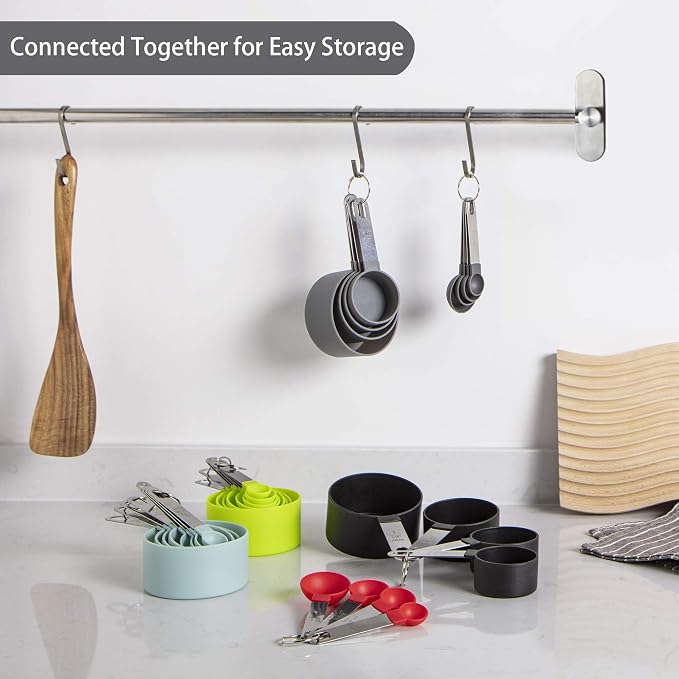 Measuring Cups and Spoons Set of Huygens Kitchen Gadgets 10 Pieces, Stackable - Image 5
