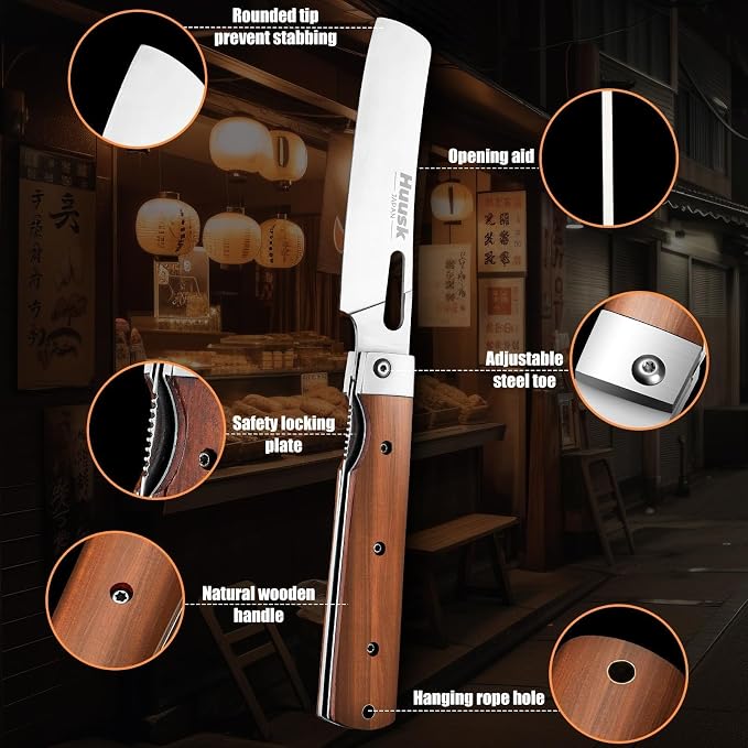 Huusk Japanese Folding Nakiri Knife - Image 4