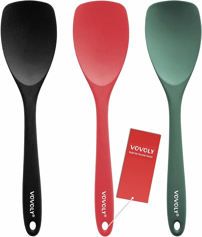 Upgrade Silicone Spatula Spoon Set, VOVOLY Heat Resistant Rubber Spoonula by VOVOLY
