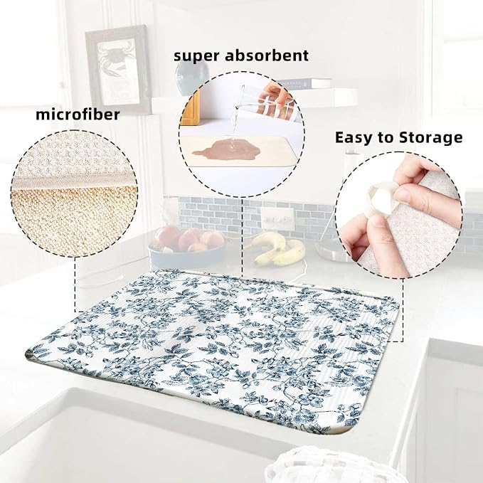 Floral Spring Large Dish Drying Mat - Image 6