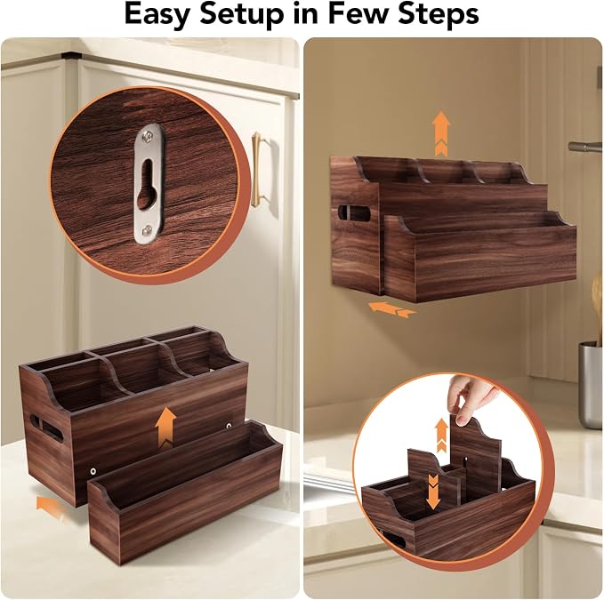 Wooden Kitchen Utensil Holder for Countertop, Large Utensil Organizer - Image 7