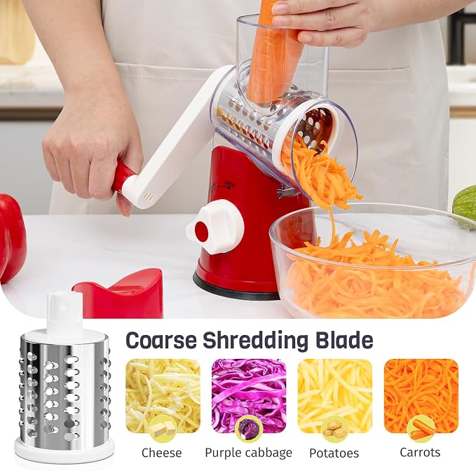 Cheese Grater Hand Crank, Rotary Cheese Shredder - Image 4