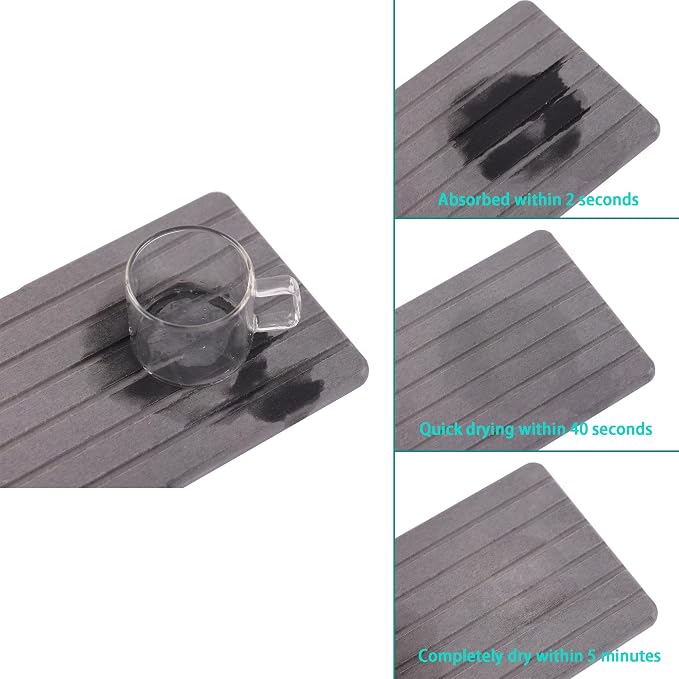 NiuYichee 2 PCS Water Absorbent diatomite Coasters, 8.3" x 4" Water Absorbing - Image 5