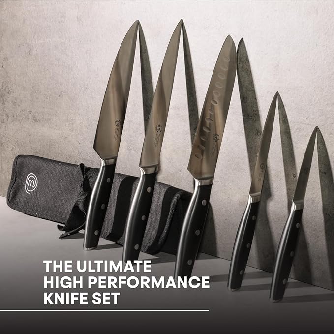 MasterChef Chef Knife Set with Bag, Knife Roll Set with 5 Professional Quality - Image 2
