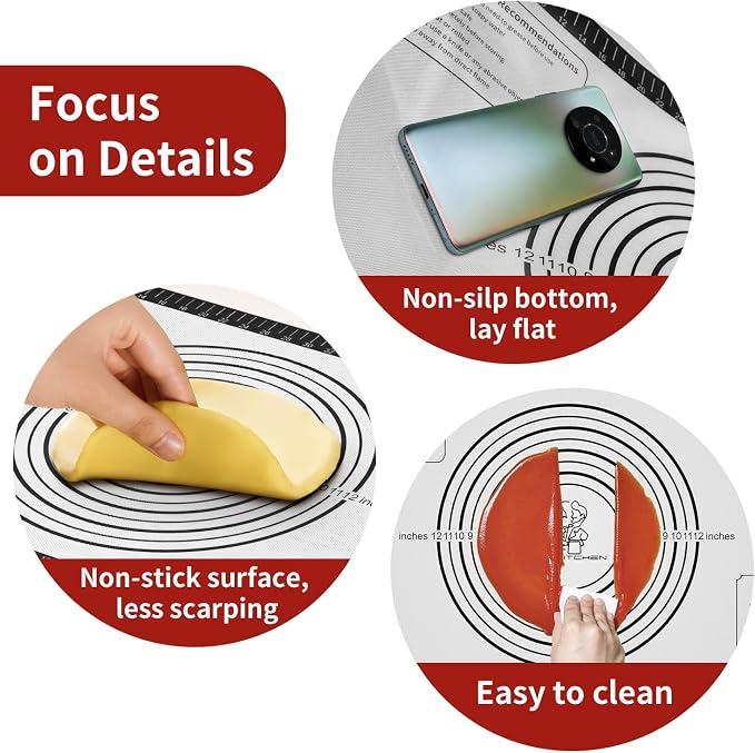 Non-stick Pastry Mat, Silicone Baking Mat - Image 3