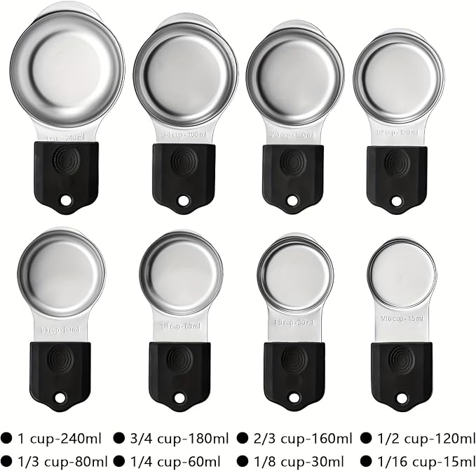 Magnetic Measuring Cups, Stainless Steel Kitchen Aid Cups Measuring set - Image 8