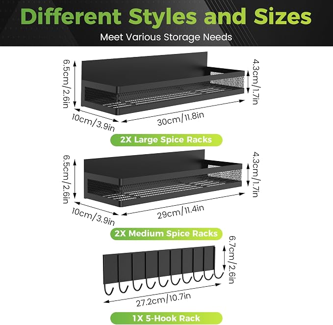 5 Pack Strong Magnetic Spice Rack - Image 2