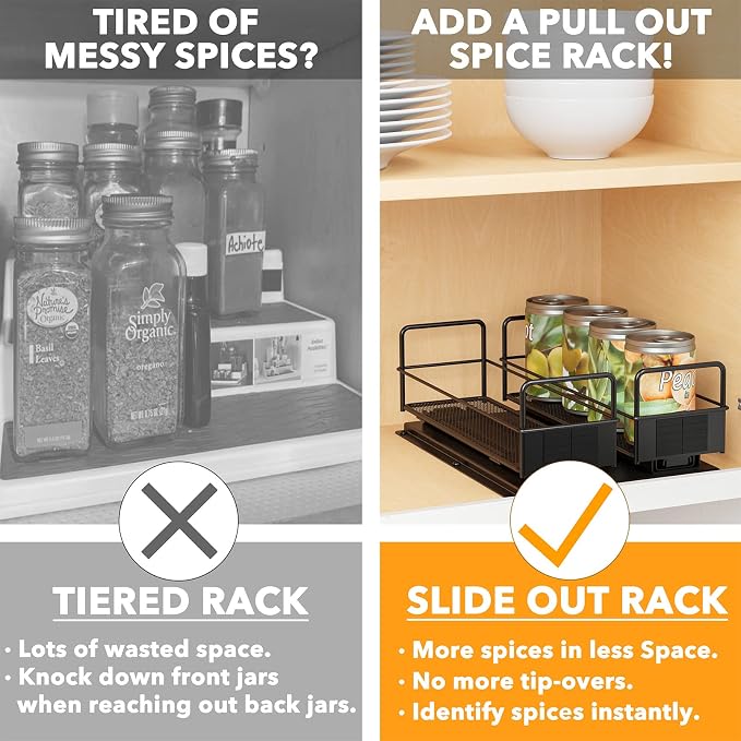 SpaceAid Pull Out Spice Rack Organizer - Image 4