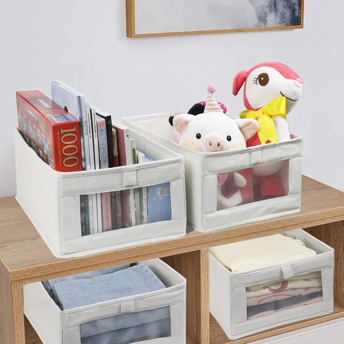 Fordonral 4 Pack Linen Storage Bins, Storage Containers - Image 6