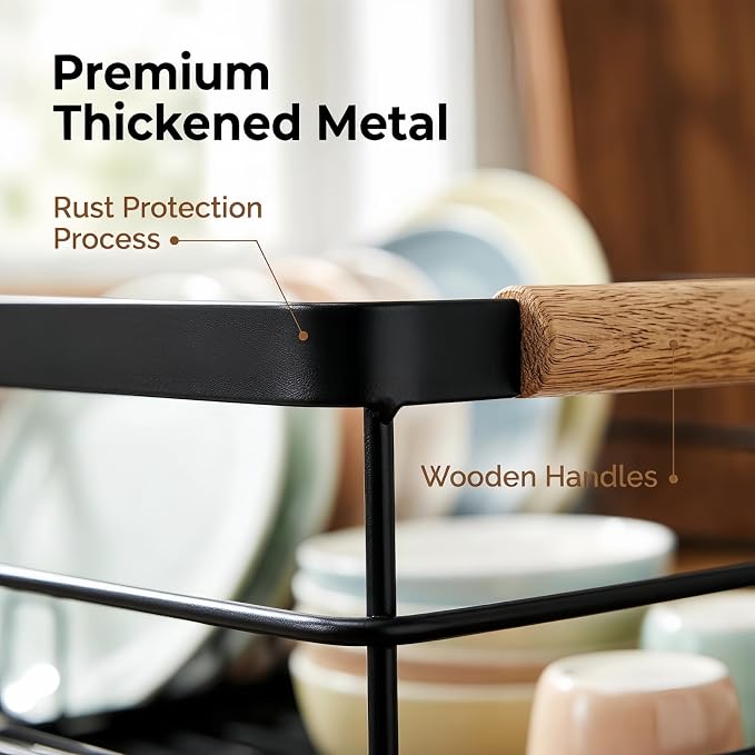 Dish Racks for Kitchen Counter, Thickened Metal Dish Drying Rack - Image 4