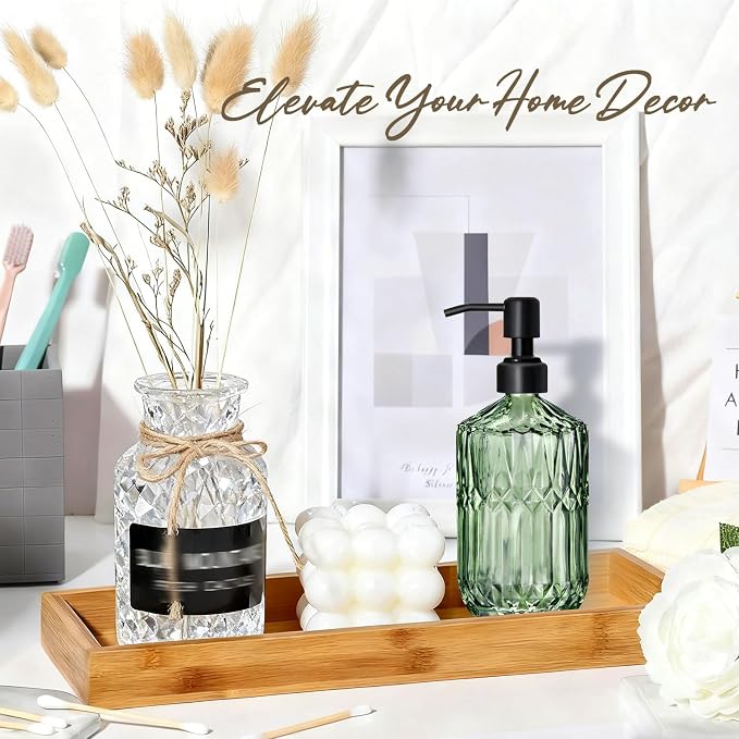 COHOSEGE 17 Oz Green Glass Kitchen Soap Dispenser - Image 9