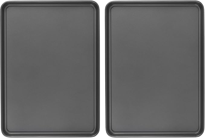 GoodCook Everday Nonstick Carbon Steel 15” x 21” Baking Sheet Set, 2 Pack – by GoodCook
