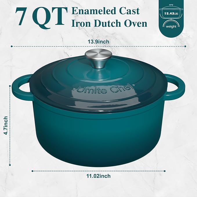 Umite Chef 7QT Enameled Cast Iron Dutch Oven - Image 2