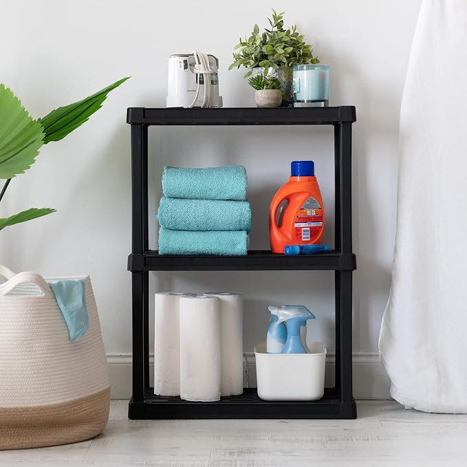 IRIS USA 3-Shelf Light Duty Plastic Storage Shelves, 150lb Capacity, Medium - Image 8