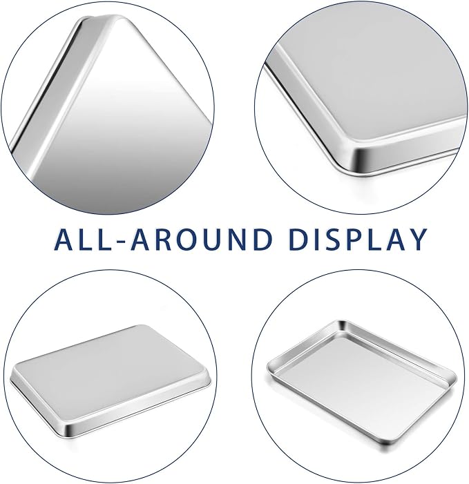 P&P CHEF 16 Inch Baking Cookie Sheet, Oven Pan Tray Stainless Steel Sheet Pan - Image 3